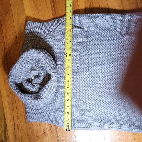 Cashmere grey warm wool turtleneck sleeveless tunic sweater small - Picture 4 of 13
